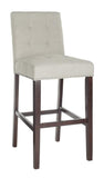 Safavieh - Set of 2 - Nikita Bar Stool Light Grey Wood MDF Fire Foam Linen BST6302A-SET2 889048447356