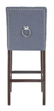 Safavieh - Set of 2 - Nikita Bar Stool Navy Wood MDF Fire Foam Linen BST6302B-SET2 889048447363