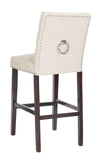 Safavieh - Set of 2 - Nikita Bar Stool Beige Wood MDF Fire Foam Linen BST6302C-SET2 889048447370