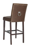 Safavieh - Set of 2 - Nikita Bar Stool Brown Wood MDF Fire Foam PU BST6302D-SET2 889048447387