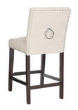 Safavieh - Set of 2 - Nikita Counter Stool Beige Wood MDF Fire Foam Linen BST6303C-SET2 889048447417