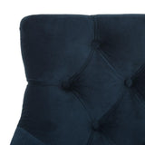 Safavieh - Set of 2 - Eleni Bar Stool Tufted Wing Back Navy Wood MDF Fire Foam Velvet BST6304A-SET2 889048447431