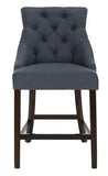 Safavieh - Set of 2 - Eleni Counter Stool Tufted Wing Back Navy Wood MDF Fire Foam Linen BST6305C-SET2 889048447523