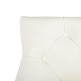 Safavieh - Set of 2 - Eleni Counter Stool Tufted Wing Back White Wood MDF Fire Foam PU BST6305G-SET2 889048447561