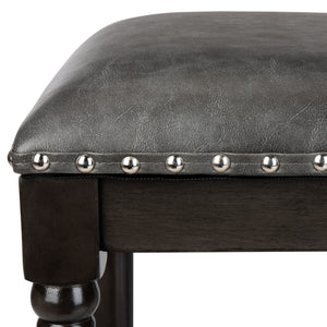 Safavieh Preston Bar Stool in Grey and Grey Walnut BST6400A-SET2 889048752429