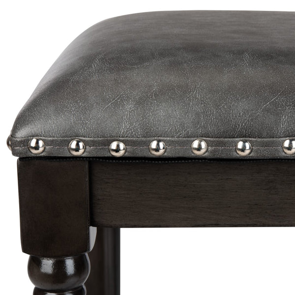 Safavieh Preston Bar Stool in Grey and Grey Walnut BST6400A-SET2 889048752429