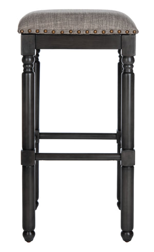 Safavieh Preston Bar Stool in Grey and Grey Walnut BST6400B-SET2 889048752436