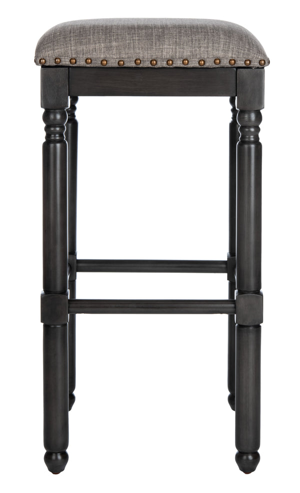 Safavieh Preston Bar Stool in Grey and Grey Walnut BST6400B-SET2 889048752436