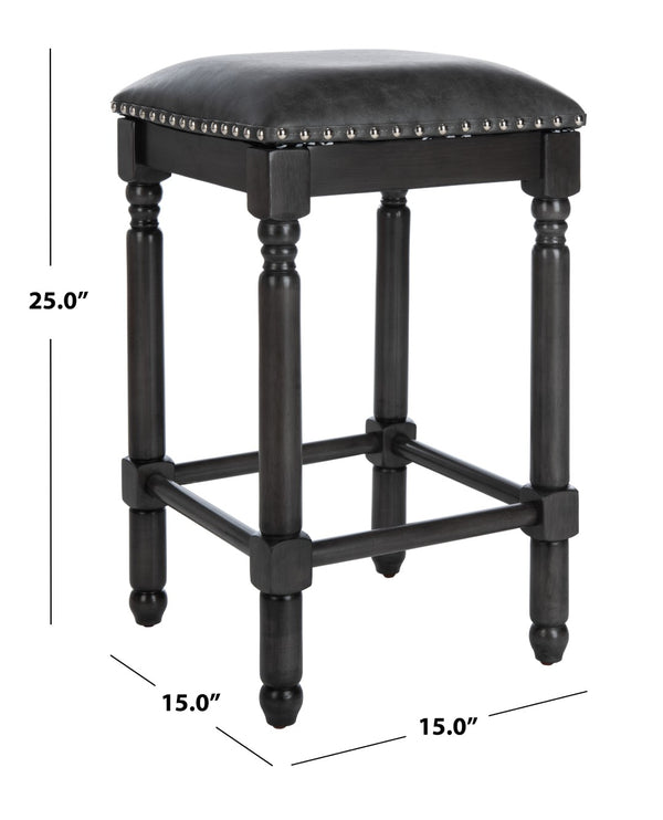 Safavieh Preston Counter Stool in Grey and Grey Walnut BST6401A-SET2 889048752450