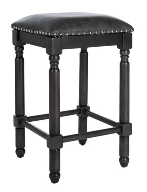 Safavieh Preston Counter Stool in Grey and Grey Walnut BST6401A-SET2 889048752450