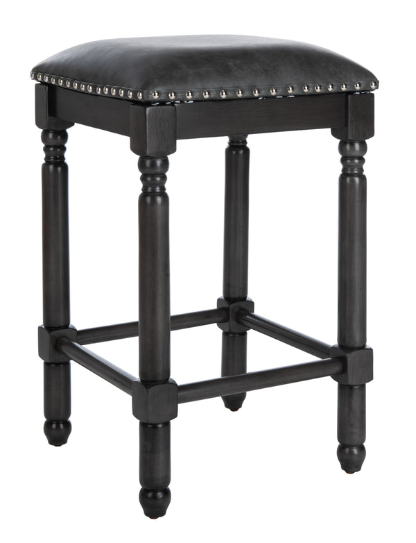 Safavieh Preston Counter Stool in Grey and Grey Walnut BST6401A-SET2 889048752450