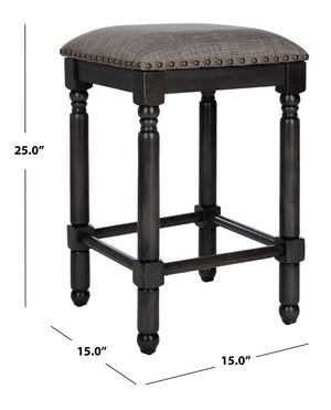 Safavieh Preston Counter Stool in Grey and Grey Walnut BST6401B-SET2 889048752467