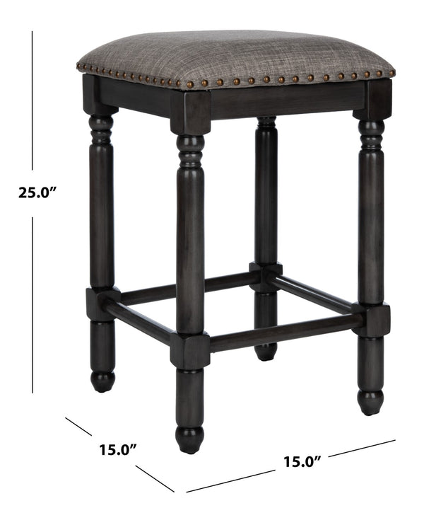 Safavieh Preston Counter Stool in Grey and Grey Walnut BST6401B-SET2 889048752467