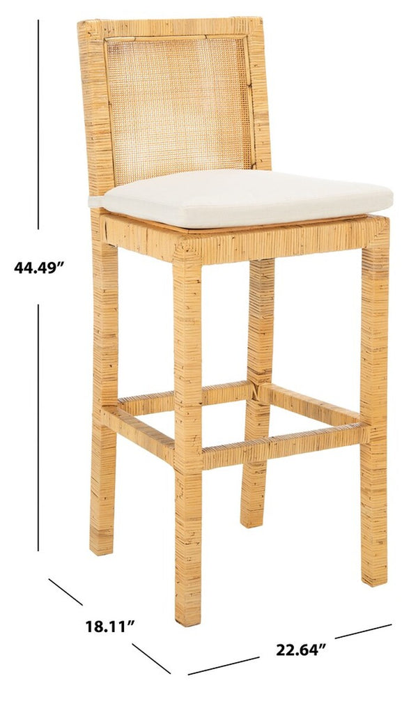 Tojo Cane Bar Stool W/ Cushion
