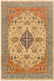 Biscayne BSY-2300 Traditional NZ Wool Rug BSY2300-913 Burnt Orange, Aqua, Cream, Grass Green, Camel 100% NZ Wool 9' x 13'