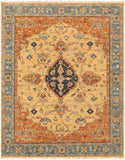 Biscayne BSY-2300 Traditional NZ Wool Rug BSY2300-810 Burnt Orange, Aqua, Cream, Grass Green, Camel 100% NZ Wool 8' x 10'