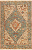 Biscayne BSY-2301 Traditional NZ Wool Rug BSY2301-913 Aqua, Tan, Cream, Grass Green, Khaki 100% NZ Wool 9' x 13'