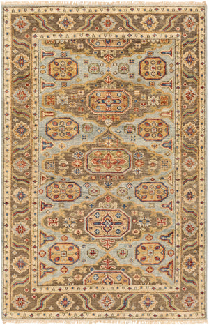 Biscayne BSY-2303 Traditional NZ Wool Rug BSY2303-913 Aqua, Butter, Burnt Orange, Cream, Bright Blue, Dark Green, Grass Green 100% NZ Wool 9' x 13'