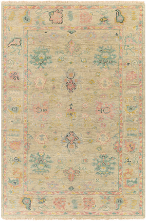 Biscayne BSY-2306 Traditional NZ Wool Rug BSY2306-913 Rose, Camel, Khaki, Taupe, Butter, Teal, Sage 100% NZ Wool 9' x 13'
