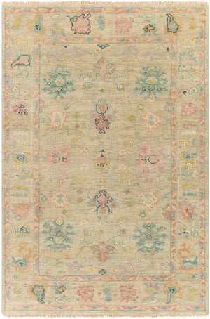 Biscayne BSY-2306 Traditional NZ Wool Rug BSY2306-913 Rose, Camel, Khaki, Taupe, Butter, Teal, Sage 100% NZ Wool 9' x 13'