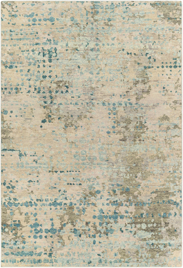 Biscayne BSY-2308 Modern NZ Wool Rug BSY2308-913 Teal, Sage, Dark Green, Medium Gray, Khaki 100% NZ Wool 9' x 13'