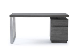 VIG Furniture Modrest Carson Modern Grey Elm & Stainless Steel Desk VGVCBT-002-GRY