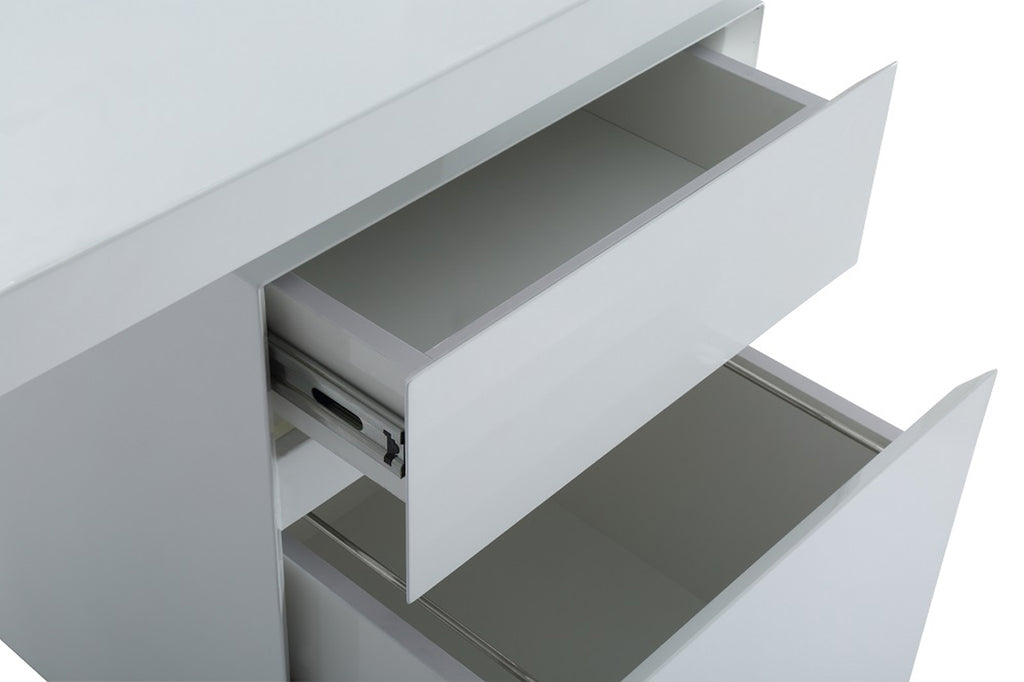 VIG Furniture Modrest Carson Modern White & Stainless Steel Desk VGVCBT-002-WHT
