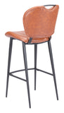 English Elm EE2868 100% Polyurethane, Plywood, Steel Modern Commercial Grade Bar Chair Vintage Brown, Black 100% Polyurethane, Plywood, Steel