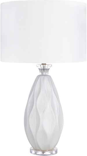 Bethany BTH-421 Modern Cotton, Polyester, Ceramic, Acrylic Table Lamp BTH-421 White Cotton, Polyester, Polyester, Ceramic, Acrylic 28"H x 16"W x 16"D