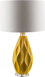 Bethany BTH-419 Modern Cotton, Ceramic, Acrylic Table Lamp BTH419-TBL Saffron, White Cotton, Ceramic, Acrylic 28"H x 16"W x 16"D