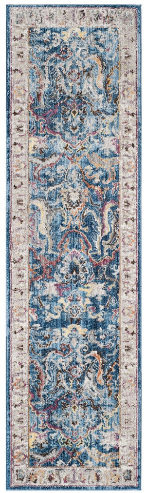 Bristol 357  Power Loomed Polyester Pile Rug Blue / Light Grey
