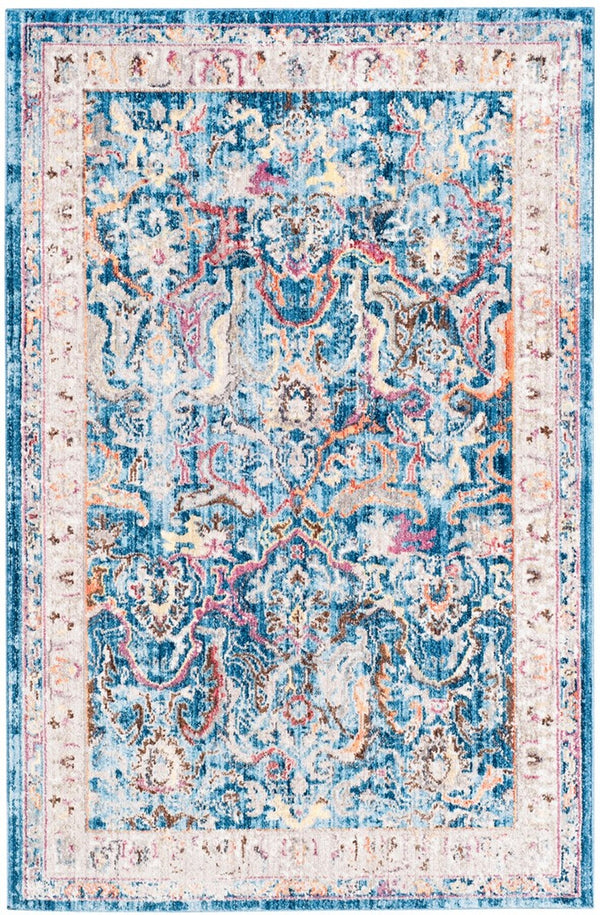Bristol 357  Power Loomed Polyester Pile Rug Blue / Light Grey