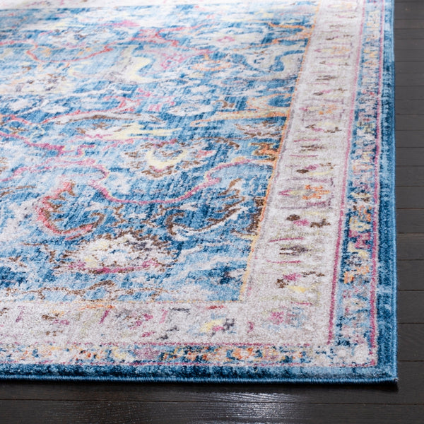 Bristol 357  Power Loomed Polyester Pile Rug Blue / Light Grey