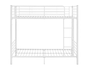 Walker Edison Premium Metal Twin over Twin Bunk Bed - White in Powder-Coated Steel BTOTWH 812492010340