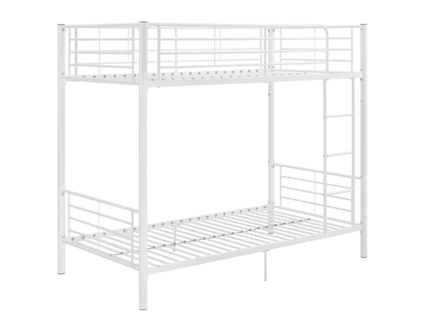 Walker Edison Premium Metal Twin over Twin Bunk Bed - White in Powder-Coated Steel BTOTWH 812492010340