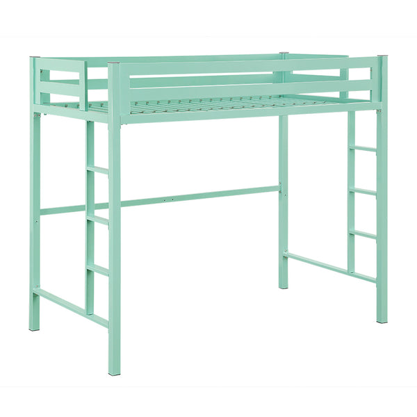 Walker Edison Premium Deluxe Twin Metal Loft Bed - Mint in Powder Coated Steel BTSQTOLMT 814055023125