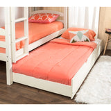 Walker Edison Solid Wood Twin TRUNDLE ONLY for Bunk Bed - White in Solid Wood, Painted Finish BTW40WH 842158101815