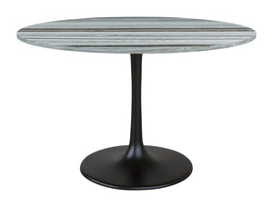 Zuo Modern Central Marble, MDF, Iron, Aluminum Modern Commercial Grade Dining Table Gray, Black Marble, MDF, Iron, Aluminum