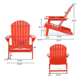 Malibu Outdoor Acacia Wood Adirondack Chair, Red