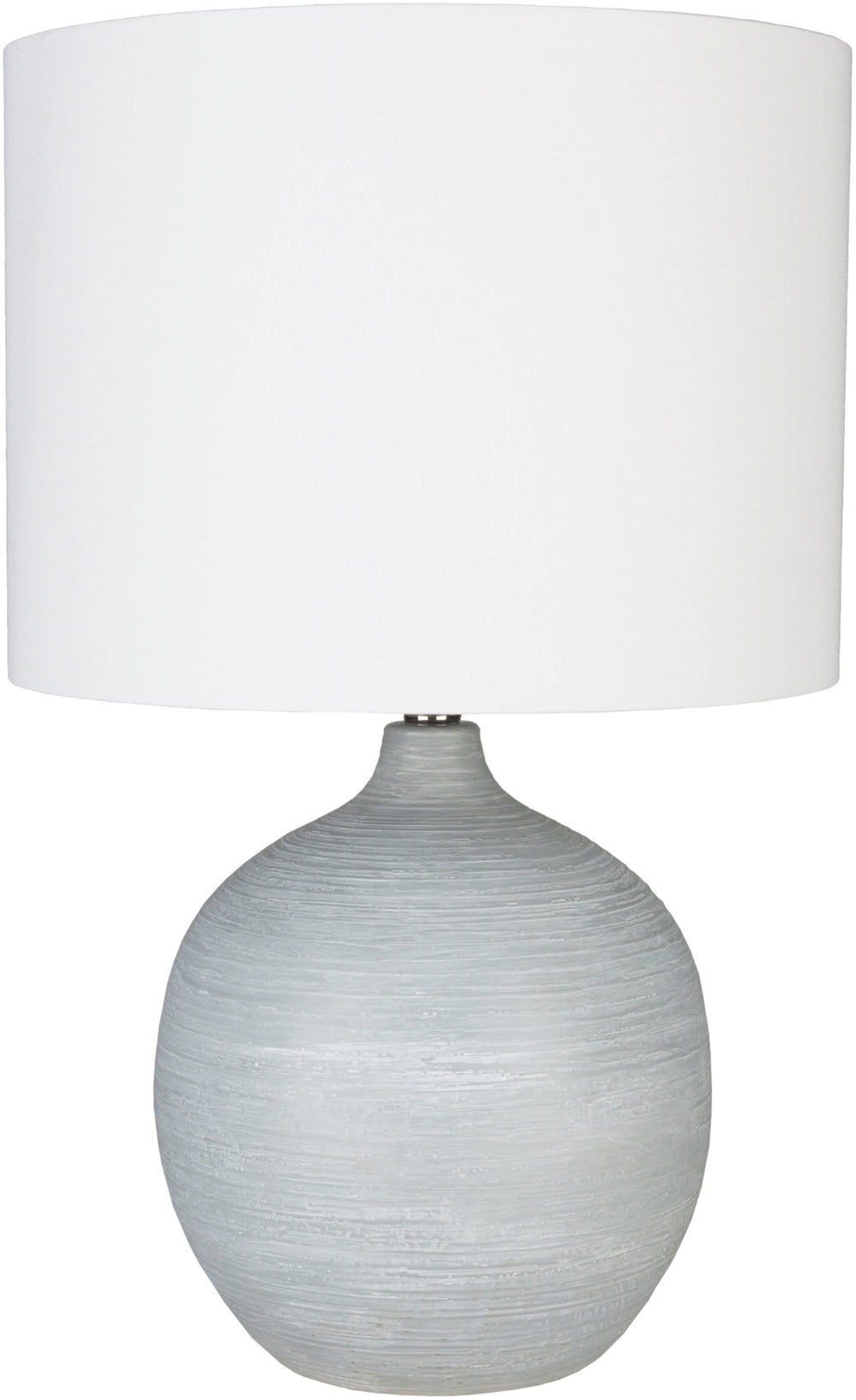 Burke BUK-001 Traditional Linen, Polyester, Plaster, Acrylic, Metal Table Lamp BUK-001 Light Gray, White Linen, Polyester, Plaster, Acrylic, Metal 32"H x 20"W x 20"D