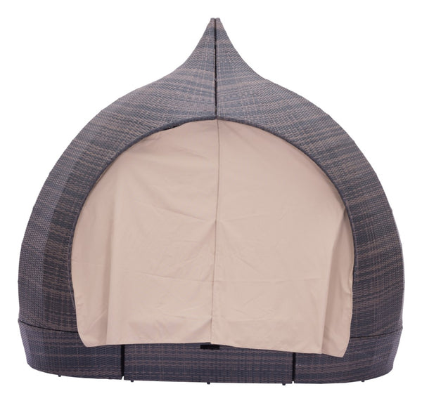 Zuo Modern Majorca 100% Olefin, Polyethylene, Aluminum Modern Commercial Grade Daybed Brown, Beige 100% Olefin, Polyethylene, Aluminum