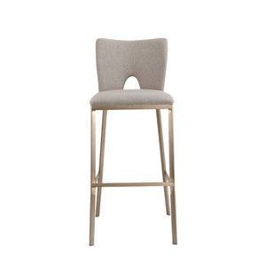 VIG Furniture Modrest Burton - Glam Grey Fabric + Brass Bar Stool (Set of 2) VGGAGA-6527CH-BS
