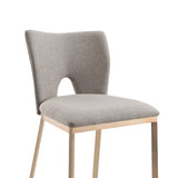 VIG Furniture Modrest Burton - Glam Grey Fabric + Brass Bar Stool (Set of 2) VGGAGA-6527CH-BS