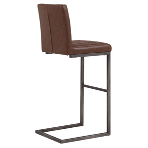 Ronan Vintage Industrial Leatherette Bar Stools - Set of 2 with Chic Tufting & Durable Design