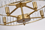 Bethel Gold Chandelier in Metal & Crystal