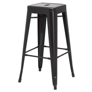 Metropolis Backless Bar Stool Set of 4 - Stylish Metal Design for Indoor and Outdoor Use