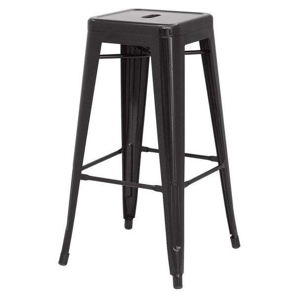 Metropolis Backless Bar Stool Set of 4 - Stylish Metal Design for Indoor and Outdoor Use