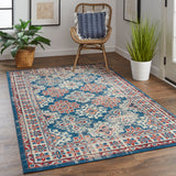 Nolan Distressed Tribal Power Loomed Rug - Easy Care, Fade & Stain Resistant for Indoor/Outdoor Use