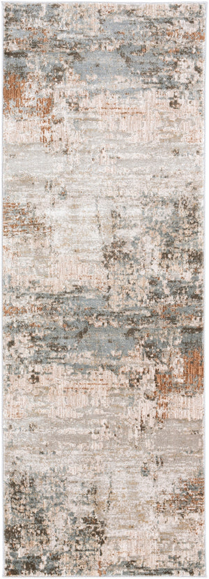 Brunswick BWK-2303 Modern Polyester, Polypropylene Rug BWK2303-2773 Sage, Dark Brown, Olive, Light Gray, White, Teal 50% Polyester, 50% Polypropylene 2'7" x 7'3"