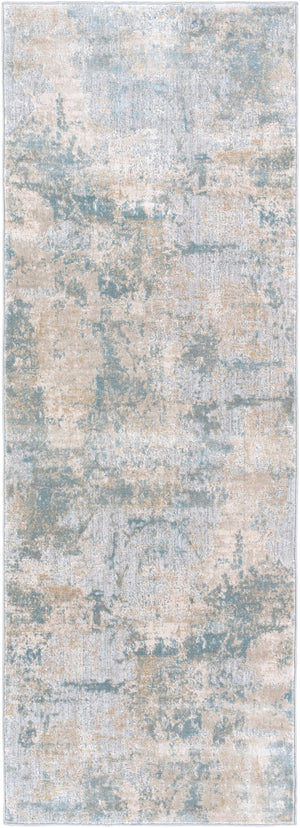 Brunswick BWK-2307 Modern Polyester, Polypropylene Rug BWK2307-2773 Sage, Light Gray, White, Ice Blue, Olive, Teal 50% Polyester, 50% Polypropylene 2'7" x 7'3"